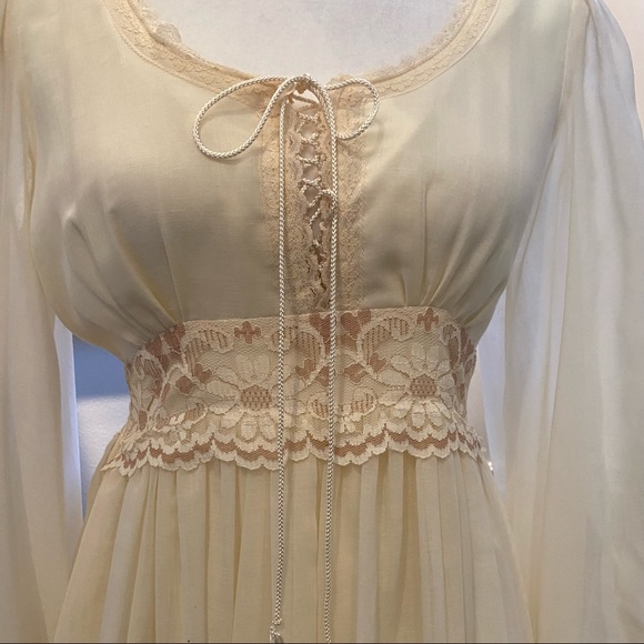 🌺SOLD🌺 Gunne Sax 70s 80s Prairie Corset Wedding Boho Maxi Gown Dress 11 - Picture 3 of 13